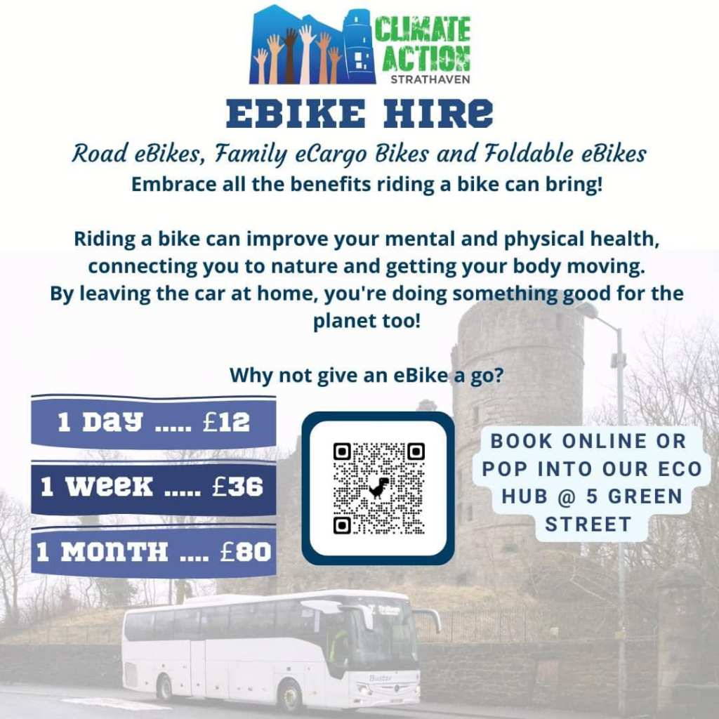 E-bike hire poster with prices